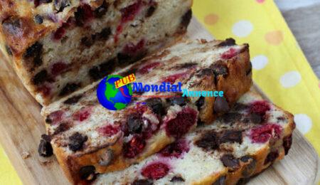 Raspberry Darkish Chocolate Banana Bread