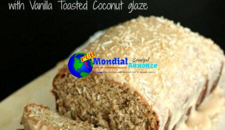 Toasted Coconut Banana Bread with Vanilla