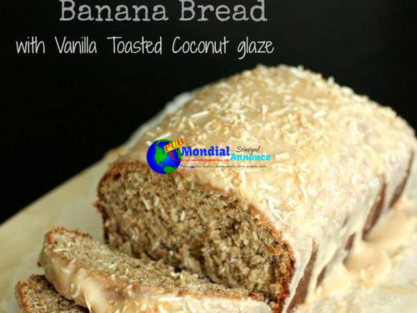 Toasted Coconut Banana Bread with Vanilla