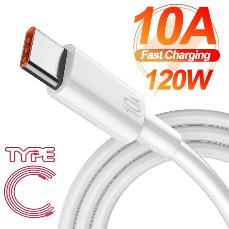 10A Type C Fast Charging Cable for Huawei Mate 40 50 Mobile Phone 120W USB C - 10A Type C Fast Charging Cable for Huawei Mate 40 50 Mobile Phone 120W USB C Charging Wire for Xiaomi Samsung Data Transfer Cord