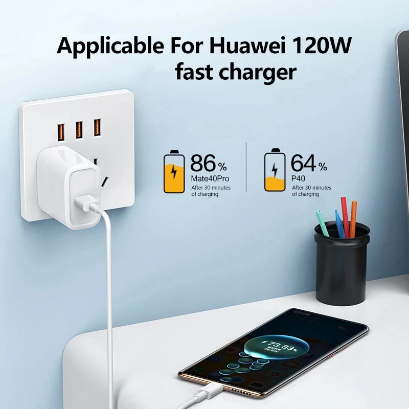 1716281106 236 10A Type C Fast Charging Cable for Huawei Mate 40 50 Mobile Phone 120W USB C - 10A Type C Fast Charging Cable for Huawei Mate 40 50 Mobile Phone 120W USB C Charging Wire for Xiaomi Samsung Data Transfer Cord