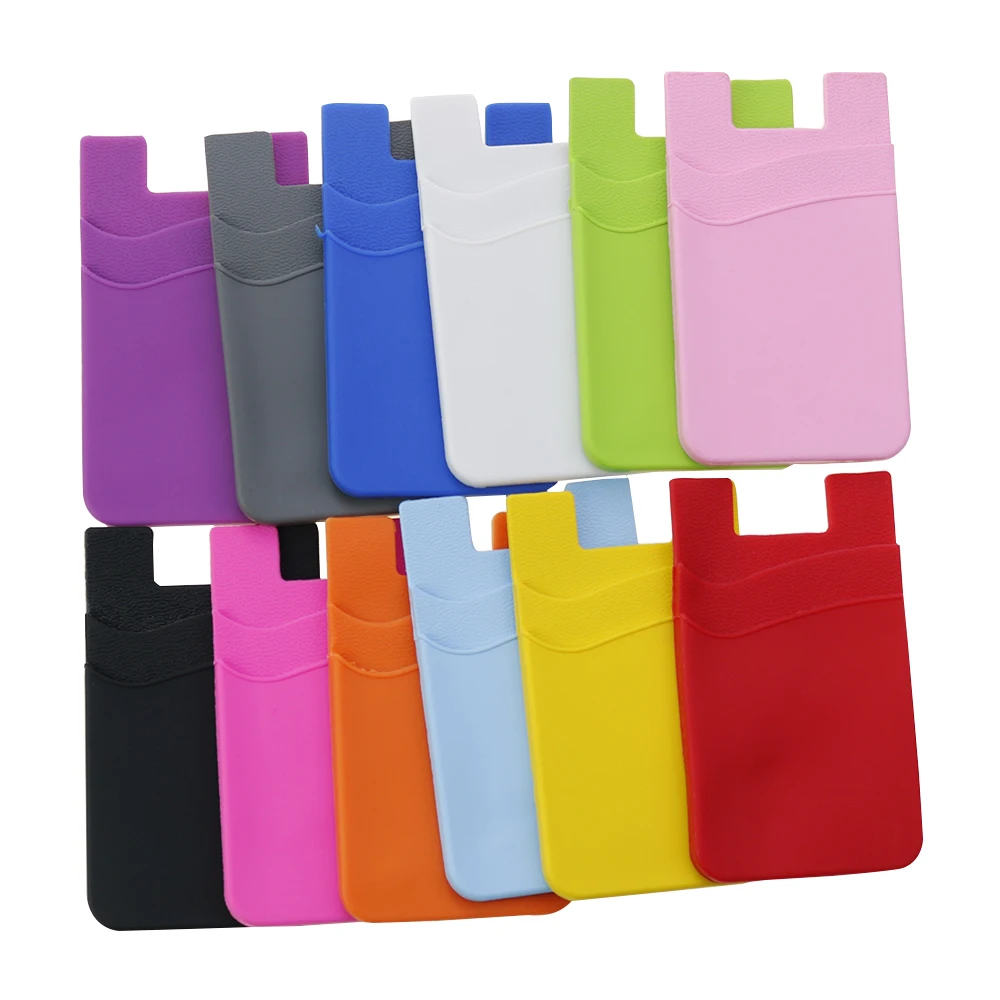 1716395349 947 S2a112e0e103b45e183dfb4e7ccf57385f - YUXI 1PCS Hot Sale Phone Card Holder Silicone Mobile Phone Back Card Holder Elastic Wallet Stick On Adhesive Cash ID Soft