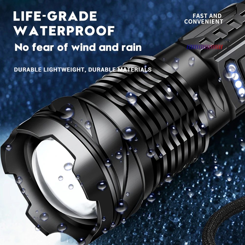 1716446826 518 Portable Tactical Flashlight Flashlight With Built In Battery USB Rechargeable Emergency Spotlights  - Portable Tactical Flashlight Flashlight With Built-In Battery USB Rechargeable Emergency Spotlights Telescopic Jetbeam