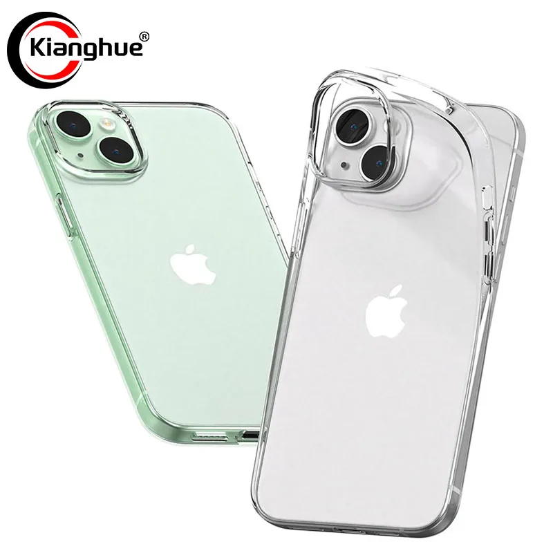 Transparent Silicone Soft Case For iPhone 15 14 Plus 13 12 Mini 11 Pro Max Clear Ultra Thin Back Cover 11 12 13 14 15 Pro Max