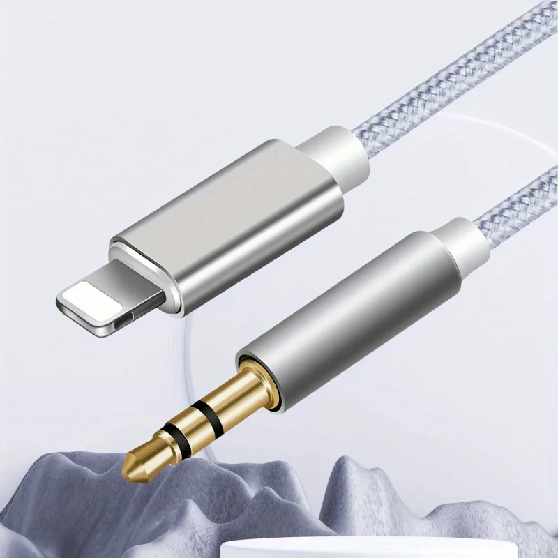 Lightning To 3.5mm Head Jack Audio Aux Splitter Cable, Car Speaker Headphone Adapter For IPhone 14 13 12 11 Pro For IOS 14 Above