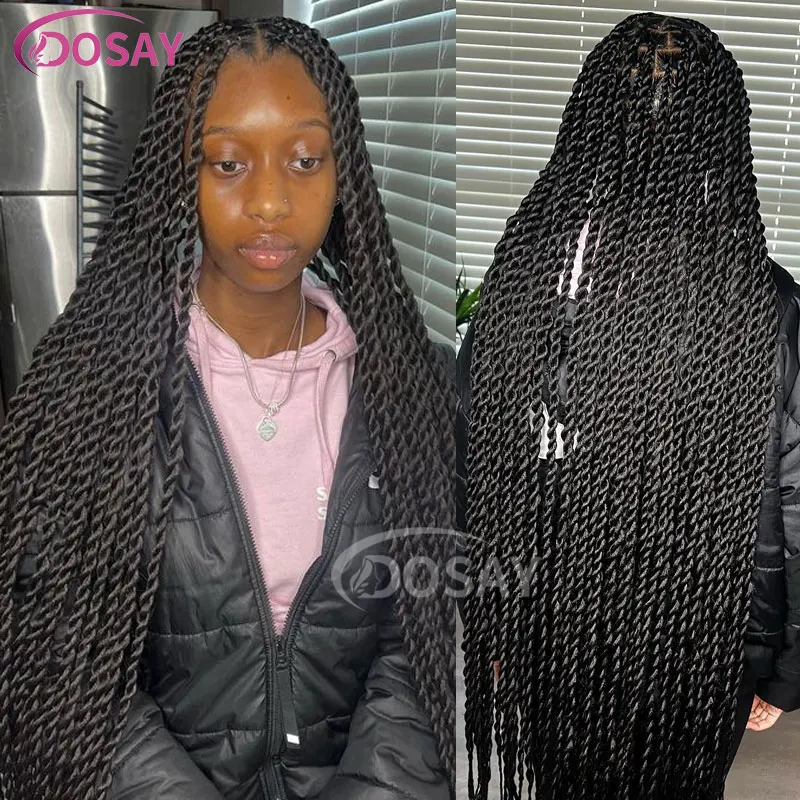 1717199529 996 Sb450270ac7a748d18fd4baa45c6bd55fN - Full Double Lace perruque avec tresse 36 pouces synthétique baby hair noir