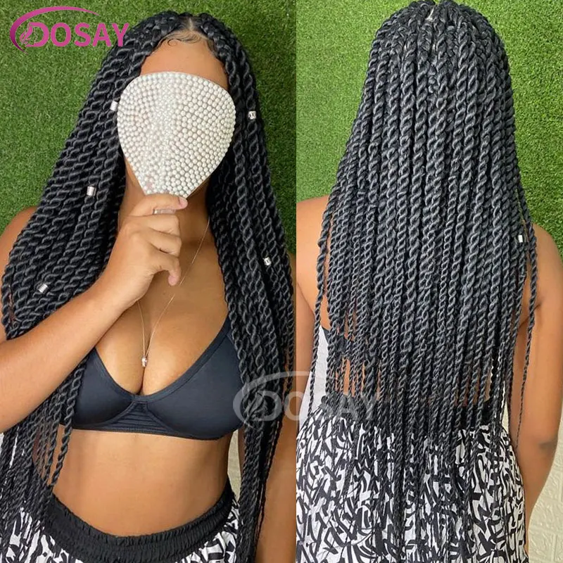 1717199531 484 S89b5e56378cf4884a029cb323a95b0abV - Full Double Lace perruque avec tresse 36 pouces synthétique baby hair noir