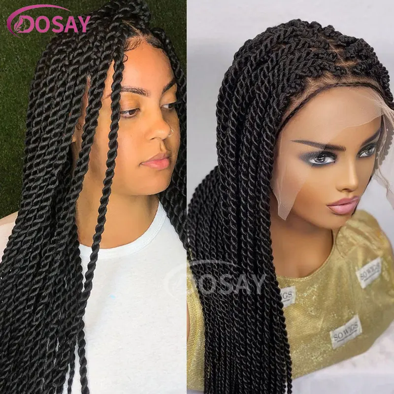 1717199531 663 S23da0147805549bb9819c26b4579a0b7b - Full Double Lace perruque avec tresse 36 pouces synthétique baby hair noir