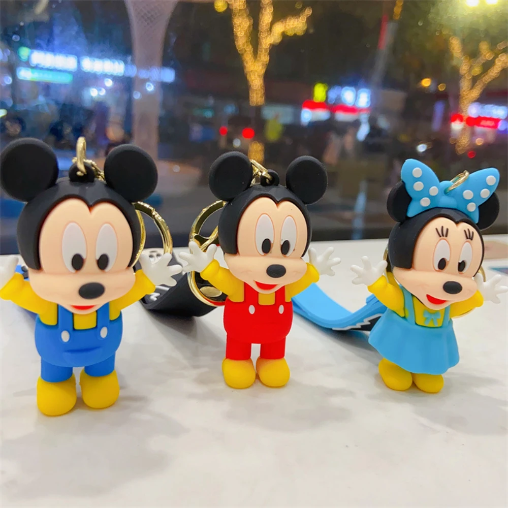 Anime Mickey Keychain Cartoon Stitch Cute Minnie Keyring Student Bag Hanging All-match Car Key Chain Christmas Gifts