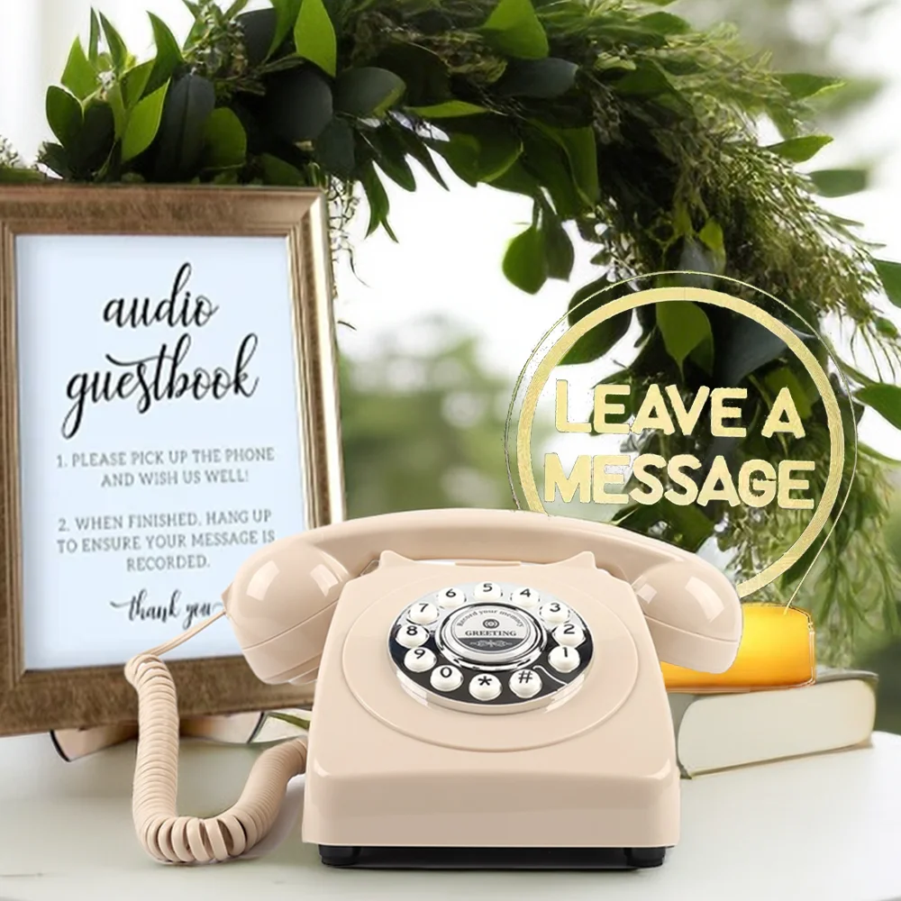 Audio Guest Book Wedding phone Message Voice Telephone Record Audio Guestbook Vintage Antique Telephone Gift Sign Light