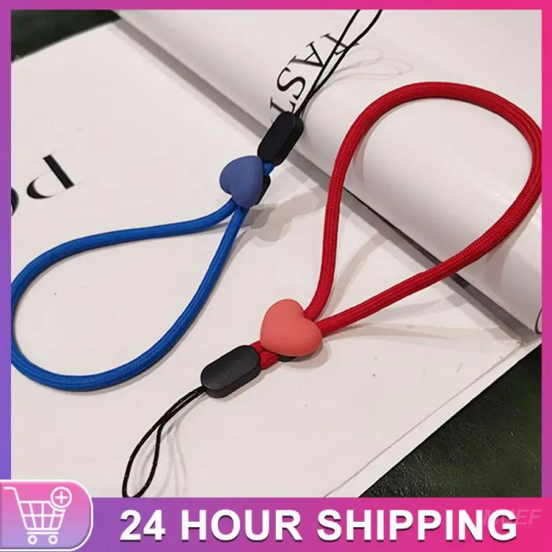 Cartoon Heart Pendant Elasticity Hand Made Mobile Phone Accessories Key Lanyard Fashion Comfortable And Durable Anti-lost Rope