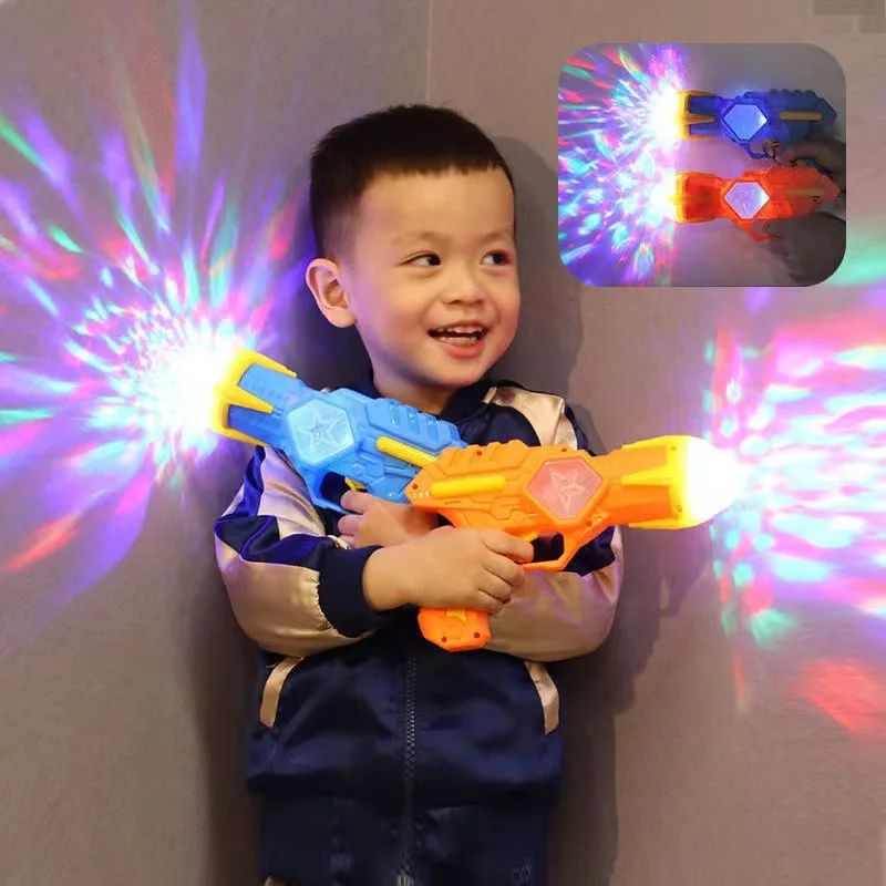 Children Toy Gun Projection Pistol Electric Plastic Safe Colorful Gun with Rechargeable Battery Music Lights for Girls Boys Gift