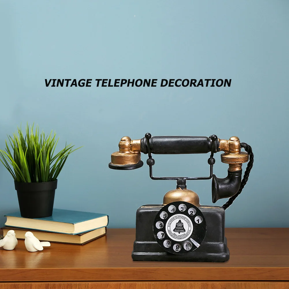 Creative Retro Telephone Model Antique Ornament Craft Bar Home Decoration Gift Entertainment and Ornamental Integration