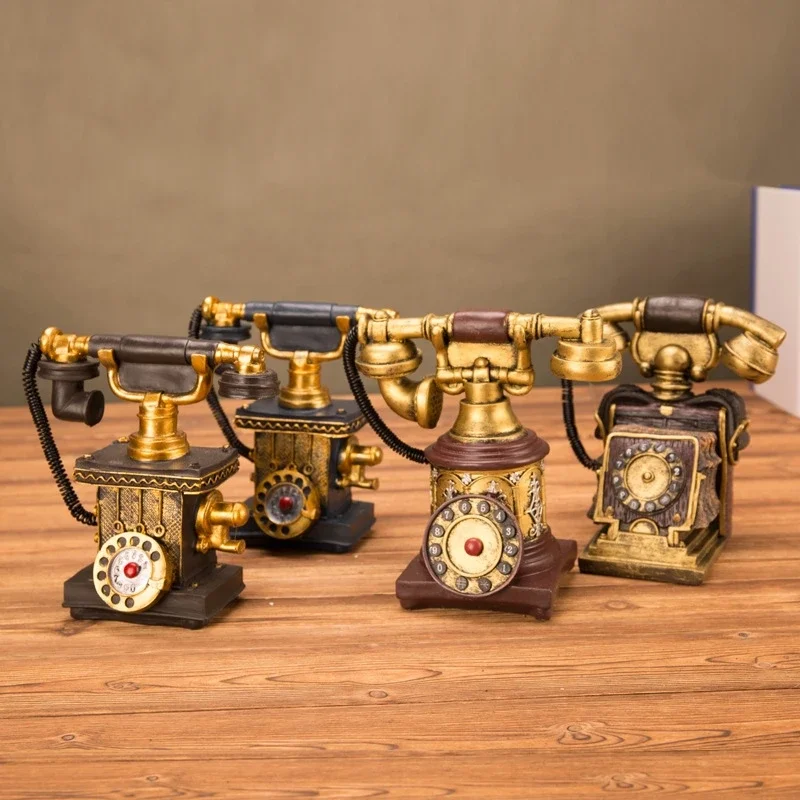 Decoration Revolve Retro Nordic Phone Accessories Telephone For Coffee Dial Fixed Antique Shop Landline Rotate