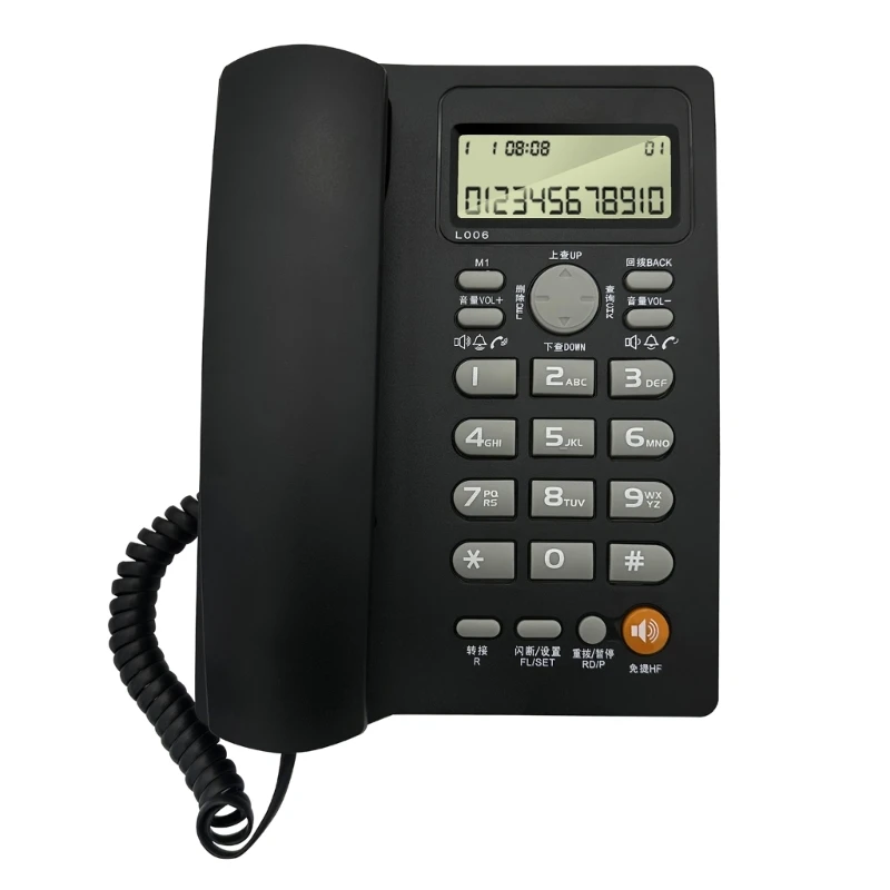 Landline Telephone English Corded Phone for Home/Hotel/Office, Fixed Landline Caller Display Energy Saving