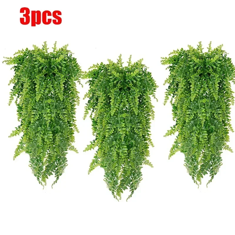 Persian Fern Leaves Home Garden Room Decor Hanging Artificial Plant Plastic Vine Grass Wedding Party Wall Home Decoration