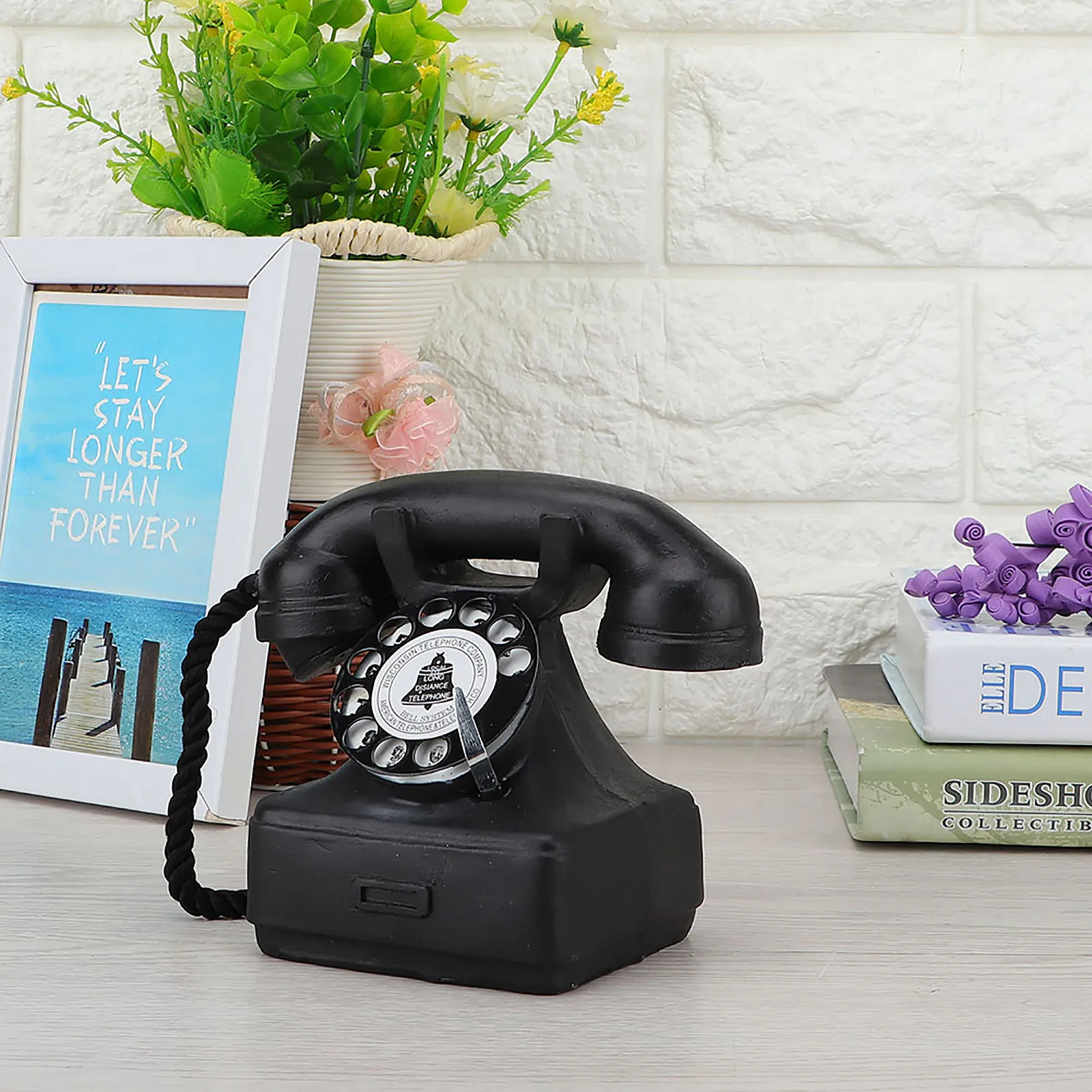 Retro Vintage Telephone Model Wall Hanging Furniture Phone Crafts Gift for Coffee Bar Old Antique House Phones Statue Decoration