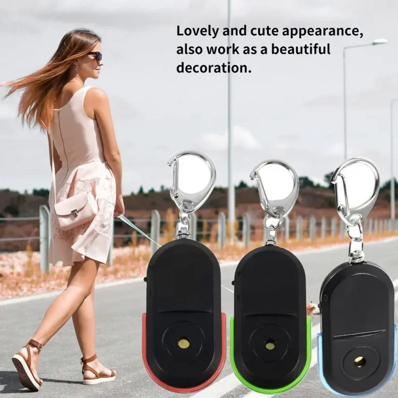 S238c0e63837c4f0d845272882bef4bcet - Smart Find Locator Anti-Lost Key Finder Keychain Whistle Beep Sound Control LED Torch Portable Car Key Mini Finder