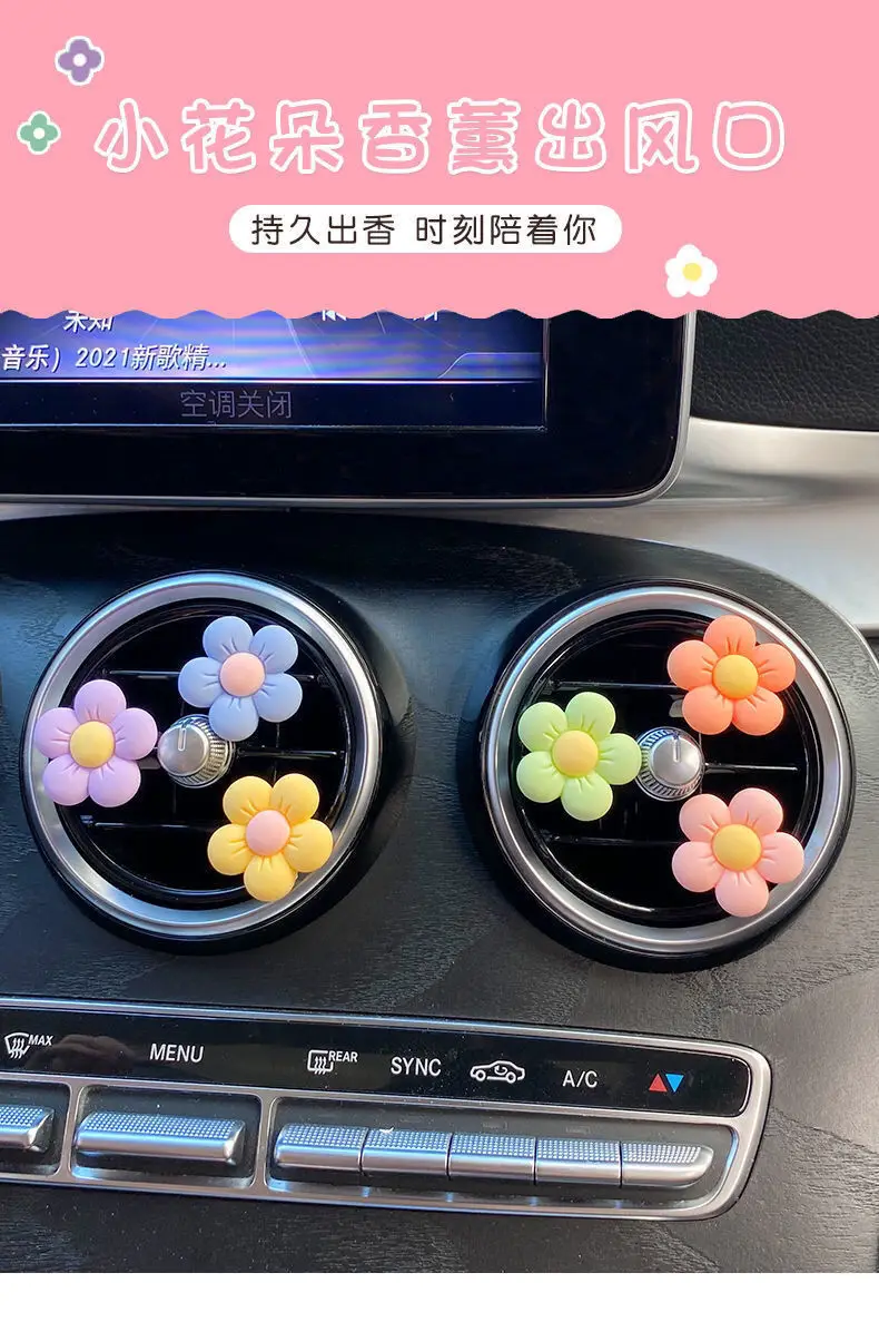 S612820add9ec4b5a9d0f809043b777c4p - Cute Flower  Aromatherapy Car Air Outlet Decoration Perfume Clip Air Freshener Colorful Flora Decor Auto Accessories