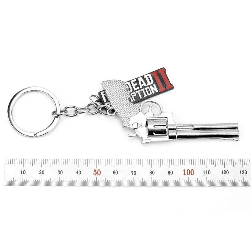 S84edfbd5455c4d018e16b1483ff40e58x - Red Dead Redemption 2 Keychain Men Cosplay Game Gun Pendant Car Key Rings Metal Key Accessories Key Props Bag Jewelry Fans Gift