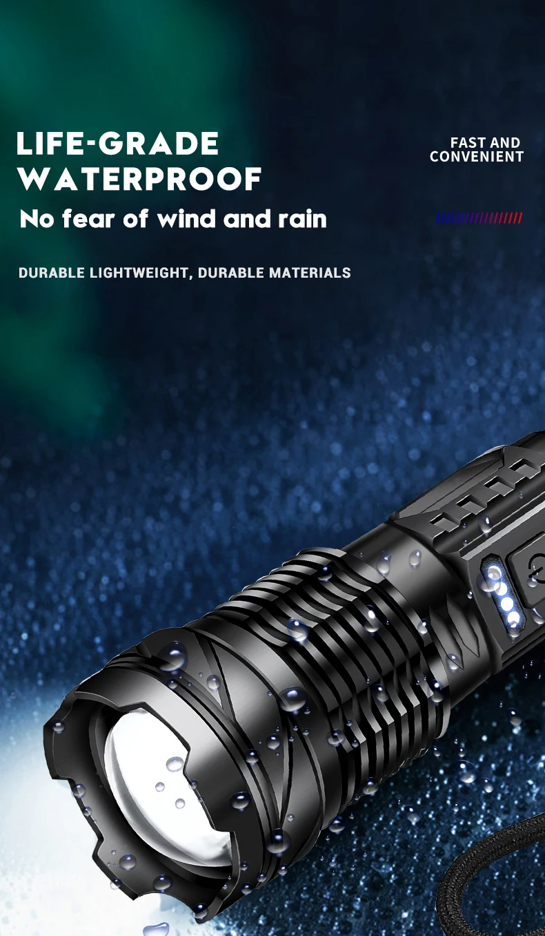 Sabccd5d0017c4489a93bd272b15e0bdd9 - Portable Tactical Flashlight Flashlight With Built-In Battery USB Rechargeable Emergency Spotlights Telescopic Jetbeam