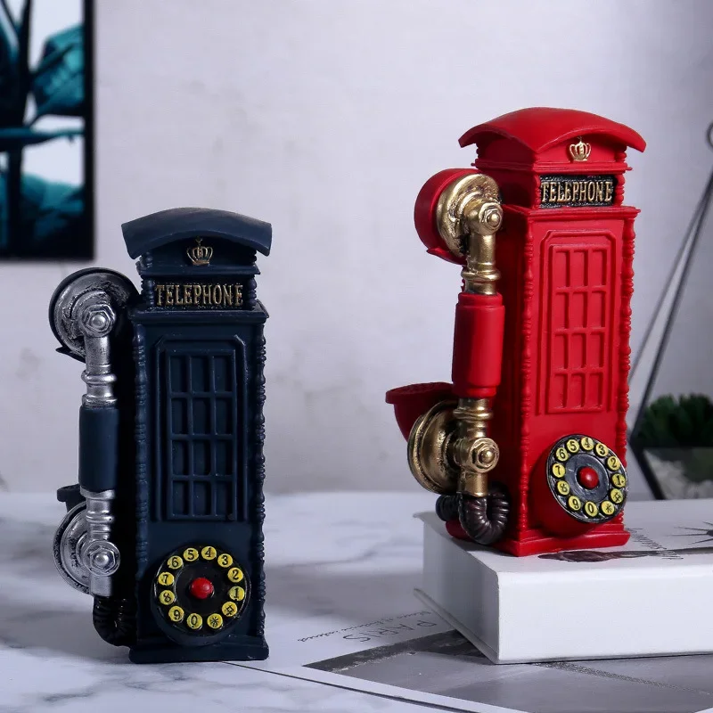 VILEAD-21cm-Resin-Telephone-Booth-Figurines-Creative-European-Call-Box-Piggy-Bank-Decoration-Hogar-Handmade-Crafts.jpg