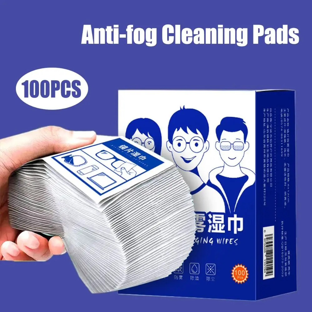 100Pcs Disposable Eyeglass Cleaning Pads Traceless Quick Drying Mobile Phone Screen Wipes Remove Oil Dust Removal