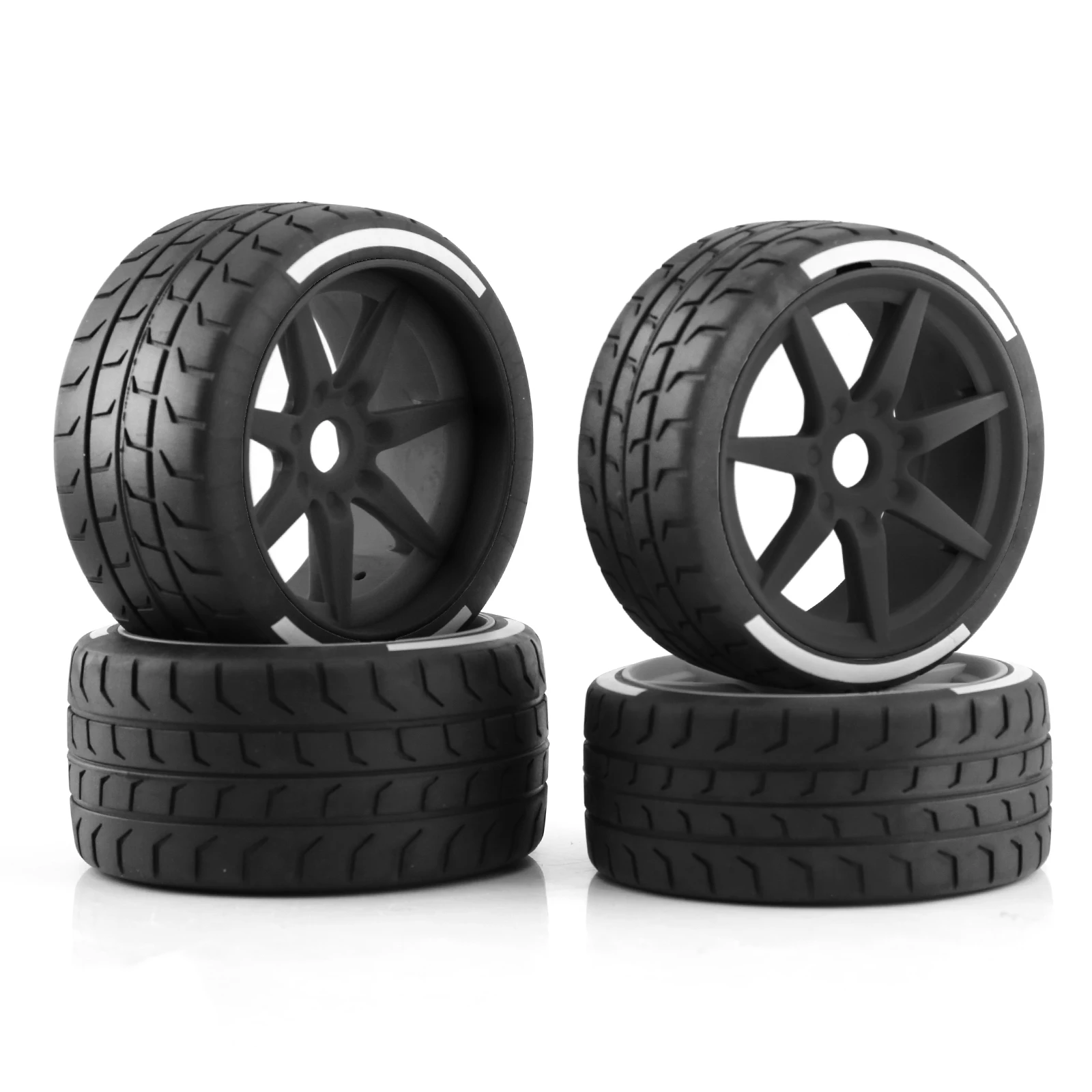 4Pcs Tire Tyre 17mm Wheel Hex For ARRMA1/7 Firebird FELONY FSR Flying God Mustang GT Flat Running Da DA GT Tire Racing Highway