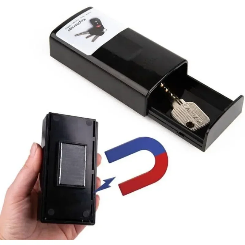 Key Magnetic Box Stash Car Key Box Cases Portable Hide Key Holder Safe Emergency Anti-Rust Key Holder for Home Secret Box