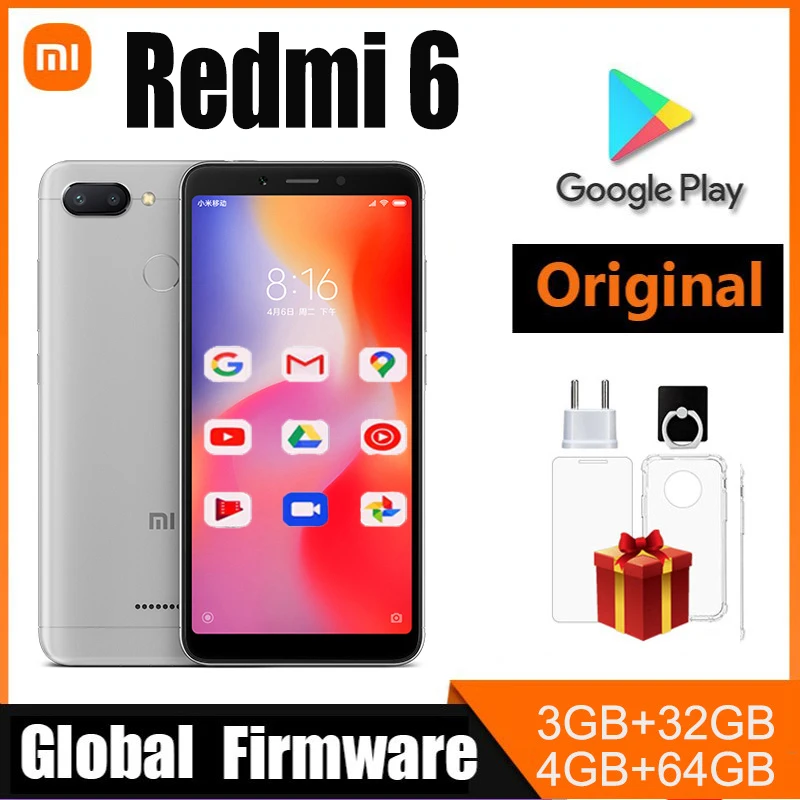 Xiaomi Redmi 6 Smartphone  googleplay Mobile Phone 5.45\