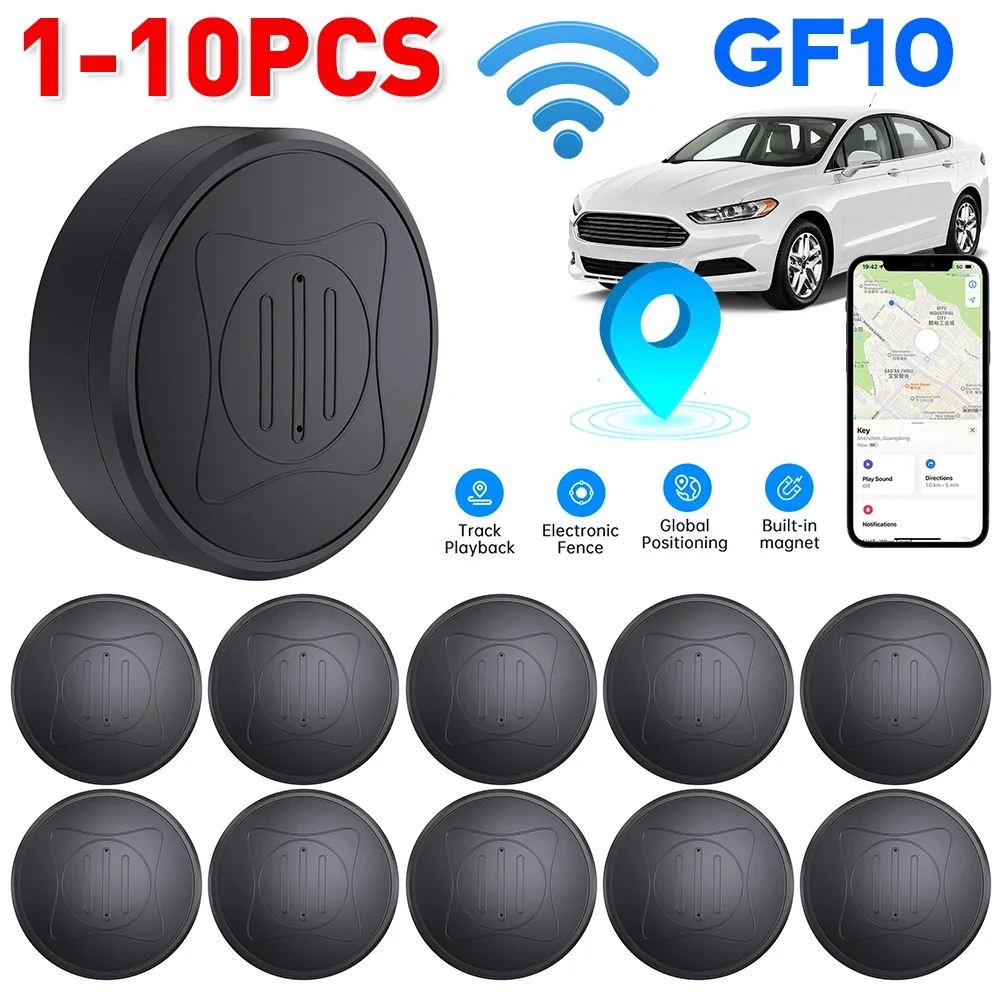 1-10PCS GF10 GPS Car Tracker Anti-Lost Real Time Tracking Device Pet Child Elder Smart Finder Mobile Car Keys Bag Wallet Locator