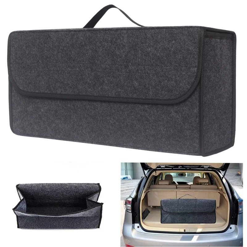 Gray Anti Slip Compartment Boot Storage Organizer Tool Car Storage Bag For autogoods For golf 5 accessori For toyota For hyundai