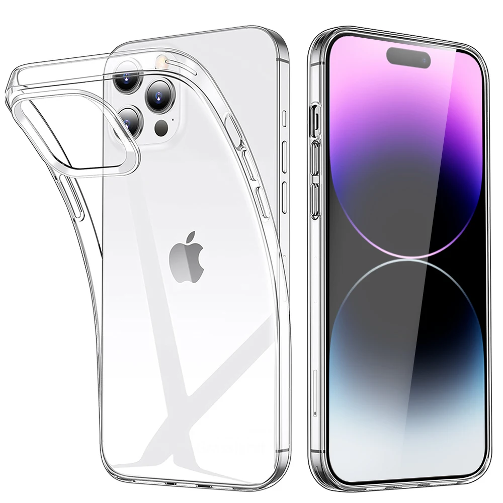 Transparent Phone Case For iPhone 15 11 12 13 14 Pro Max Soft TPU Silicone For iPhone X XS Max XR 8 7 Plus Back Cover Clear Case