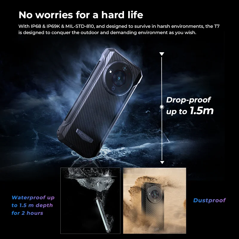 1718453528 565 World Premeire HOTWAV T7 Rugged Smartphone 6 52 HD Ultra Thin 6280mAh Battery MobilePhone 21MP - [World Premeire] HOTWAV T7 Rugged Smartphone 6.52'' HD+ Ultra Thin 6280mAh Battery MobilePhone 21MP Rear Android 13 Cellphone