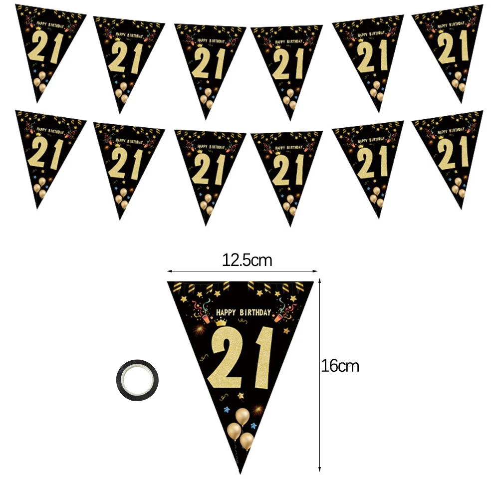 1718496128 359 Black Gold Happy Birthday Banner 30 40 50 60 Hanging Flags Birthday Party Decoration Background Deco - Black Gold Happy Birthday Banner 30 40 50 60 Hanging Flags Birthday Party Decoration Background Decor Bunting Garland Banners