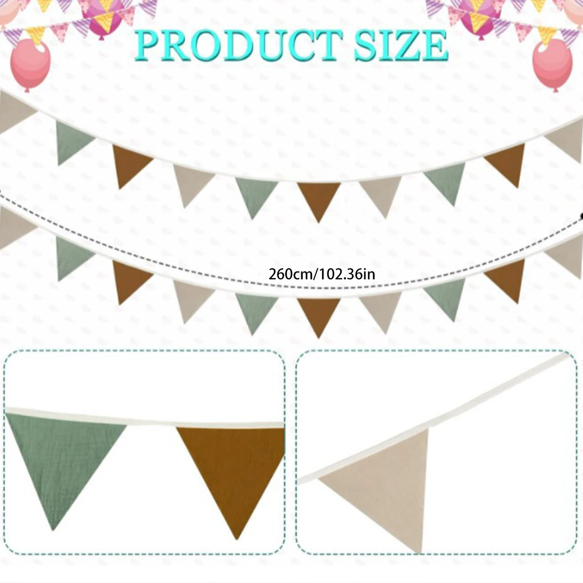 1718498346 696 2 6m Cute Birthday Bunting Children s Room Pull Flower Kindergarten 10 Hanging Flags Triangle Flag.j - 2.6m Cute Birthday Bunting Children's Room Pull Flower Kindergarten 10 Hanging Flags Triangle Flag Party Decoration Arrangement