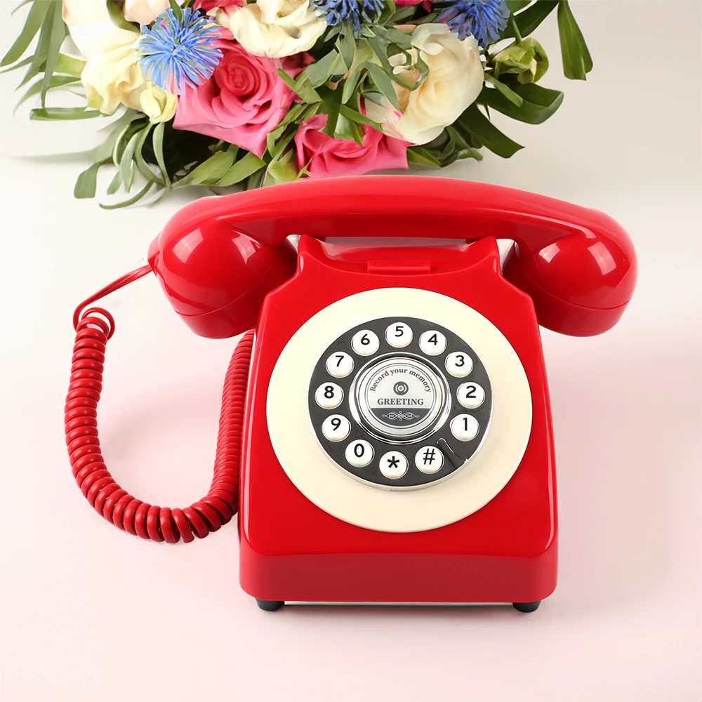 CHEETA Wedding Vintage Audio Guest Book Corded Telephone Retro Audio Guest Book Wedding Phone