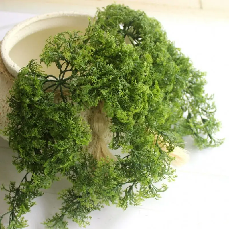 10 Branch Plastic Artificial Moss Plant Hanging Grass Wedding Home Decor