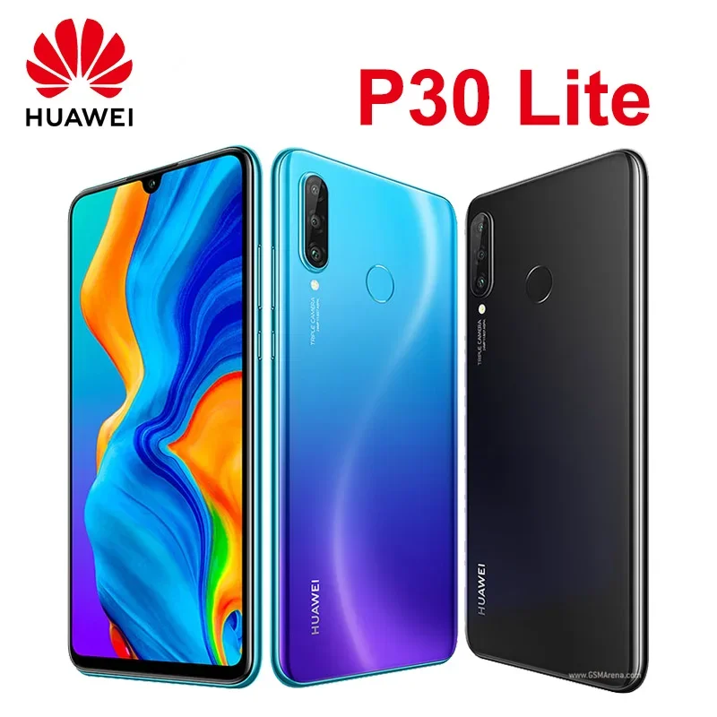 Global,Huawei-P30 Lite,Smartphone Android,6.15 inch,128GB ROM,24MP+32MP Camera,Google Play Store,Cellphones,Unlock Mobile phones