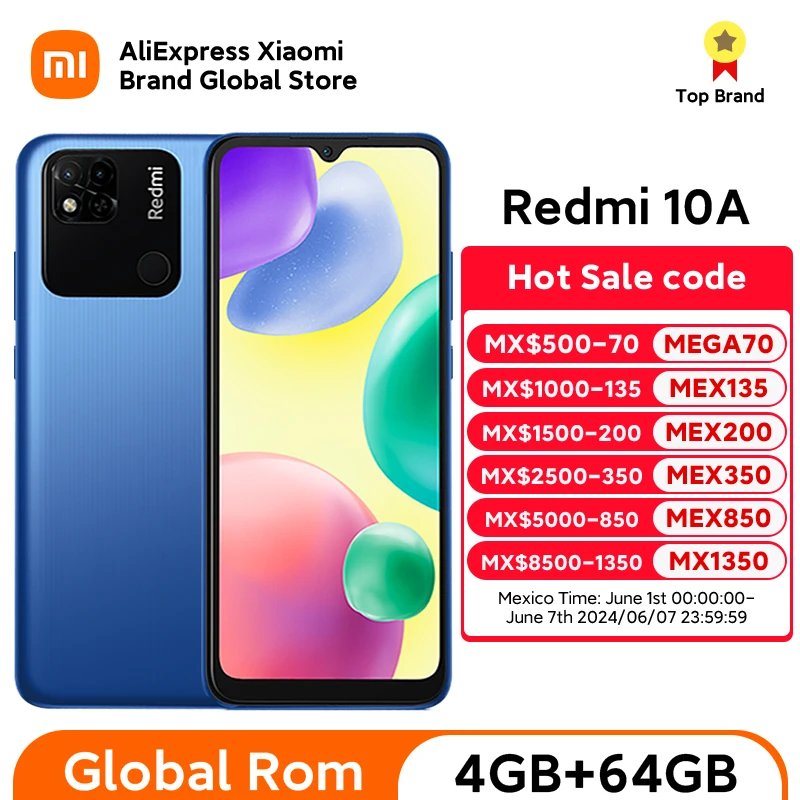 Xiaomi Redmi 10A 4GB+64GB Global ROM Smartphone MTK Helio G25 6.53\