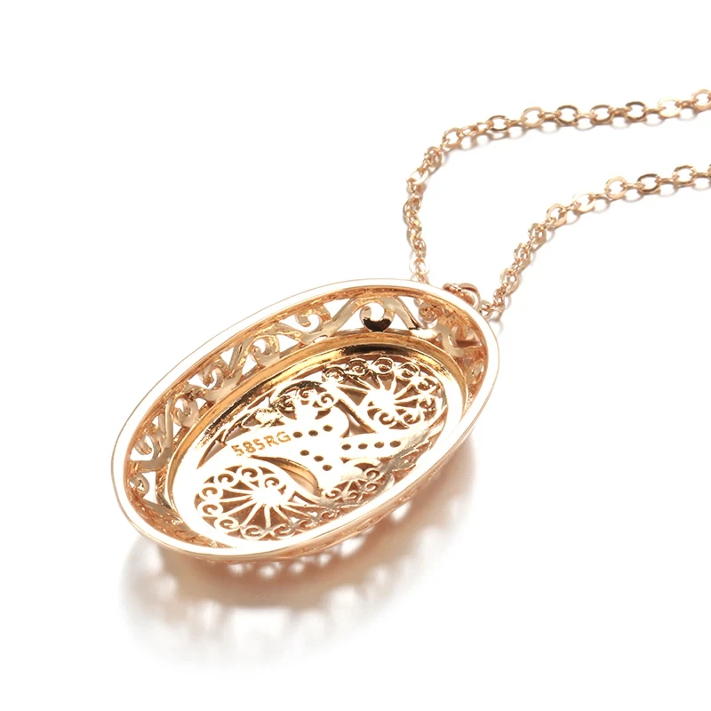 1718758809 722 Kinel Hot 585 Rose Gold Color Big Pendant Necklace For Women Fashion Hollow Flowers Natural Zircon.j - Kinel Hot 585 Rose Gold Color Big Pendant Necklace For Women Fashion Hollow Flowers Natural Zircon Accessories Daily Jewelry