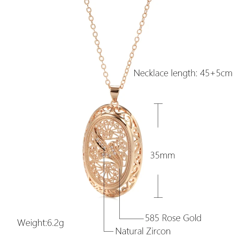 1718758809 96 Kinel Hot 585 Rose Gold Color Big Pendant Necklace For Women Fashion Hollow Flowers Natural Zircon.j - Kinel Hot 585 Rose Gold Color Big Pendant Necklace For Women Fashion Hollow Flowers Natural Zircon Accessories Daily Jewelry