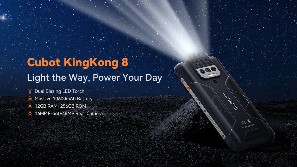 1718886490 361 S0487adeb6e8f49e795bf5bbb8180ba5d2 - Cubot KingKong 8 Smartphone (6+6GB) RAM+256GB ROM 10600mAh Battery Dual LED Torch 48MP Rear Camera NFC Fingerprint Mobile Phone