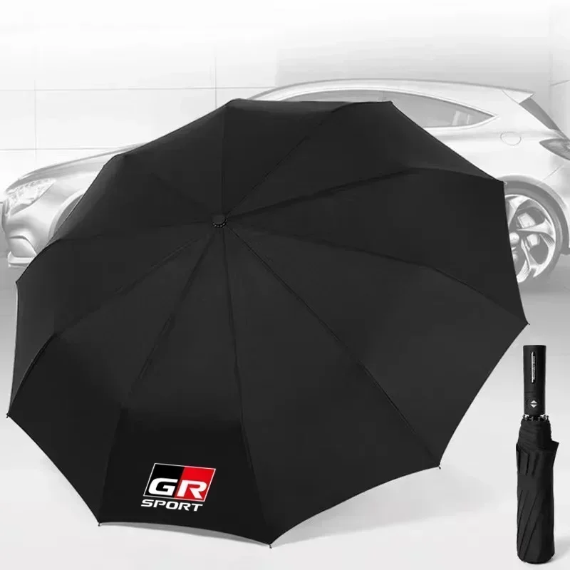 Car Automatic Folding Windproof Sunshade Umbrella For Toyota GR Sport 86 Supra C-HR RAV4 Prius Corolla Camry Yaris Land Cruiser