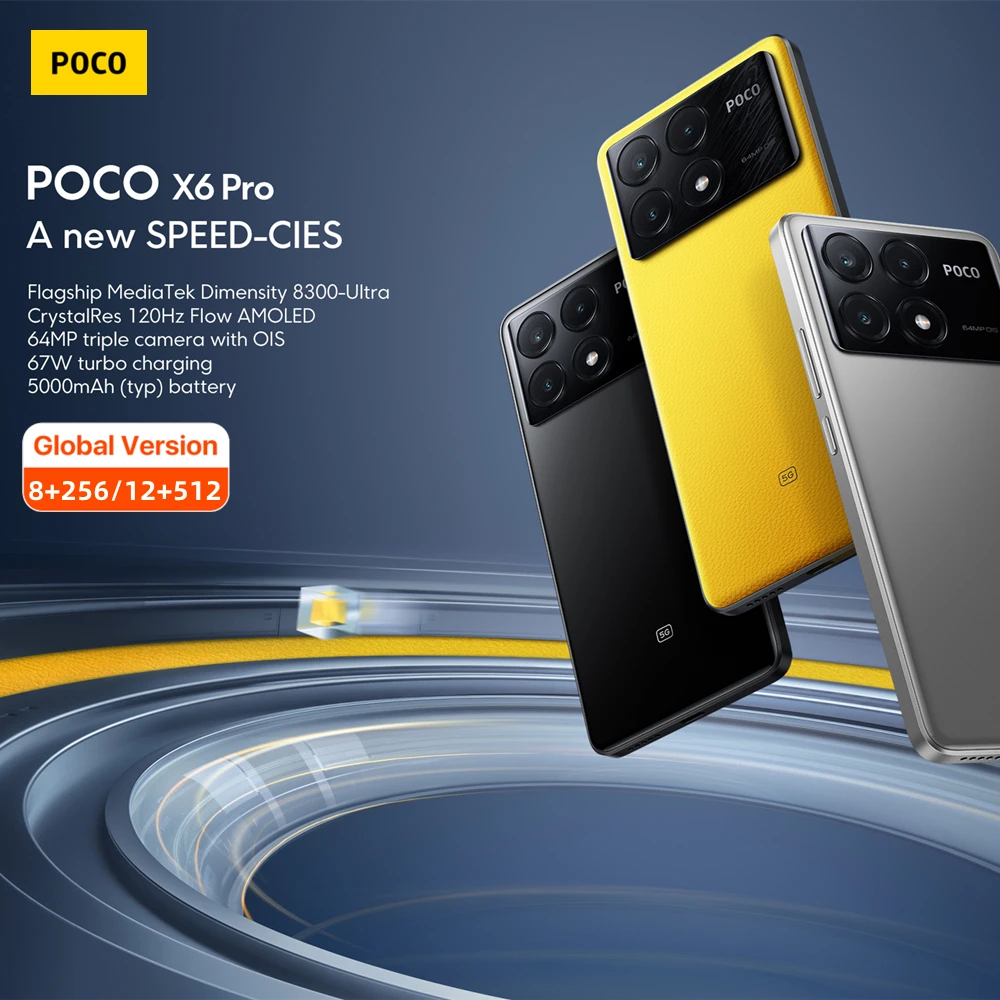 POCO X6 Pro 5G Global Version MTK Dimensity 8300-Ultra 6.67\