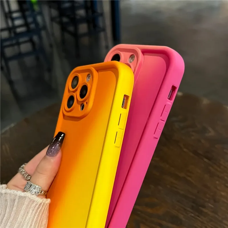 1718964854 492 Gradient Liquid Silicone Thickened Phone Case For iPhone 15 14 13 12 Pro Max Plus Candy - Gradient Liquid Silicone Thickened Phone Case For iPhone 15 14 13 12 Pro Max Plus Candy Color Soft Shockproof Bumper Cover