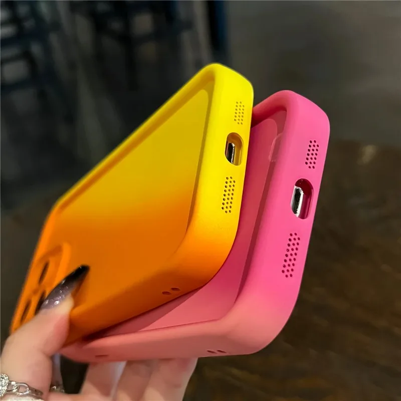 1718964855 788 Gradient Liquid Silicone Thickened Phone Case For iPhone 15 14 13 12 Pro Max Plus Candy - Gradient Liquid Silicone Thickened Phone Case For iPhone 15 14 13 12 Pro Max Plus Candy Color Soft Shockproof Bumper Cover