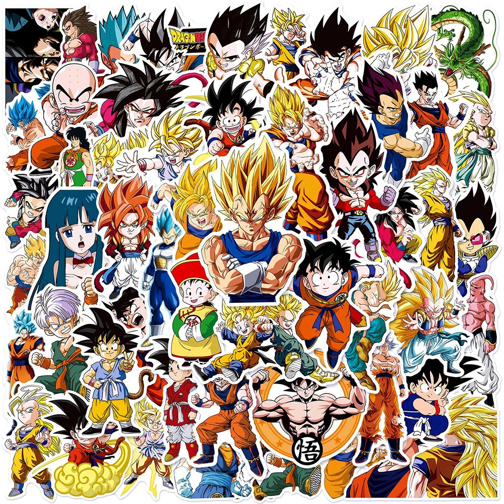 10/30/50pcs Classic Japan Anime Dragon Ball Stickers Kids Decals Toy DIY Laptop Water Bottle Phone Cool Cartoon Son Goku Sticker