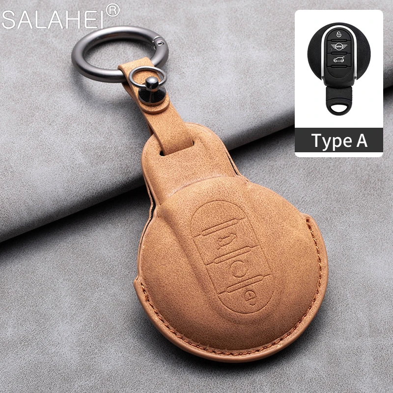 1719123908 324 Sheepskin Car Remote Key Case Full Cover Fob For BMW MINI COOPER S ONE JCW F54 - Sheepskin Car Remote Key Case Full Cover Fob For BMW MINI COOPER S ONE JCW F54 F55 F56 F57 F60 CLUBMAN COUNTRYMAN Auto Accessory