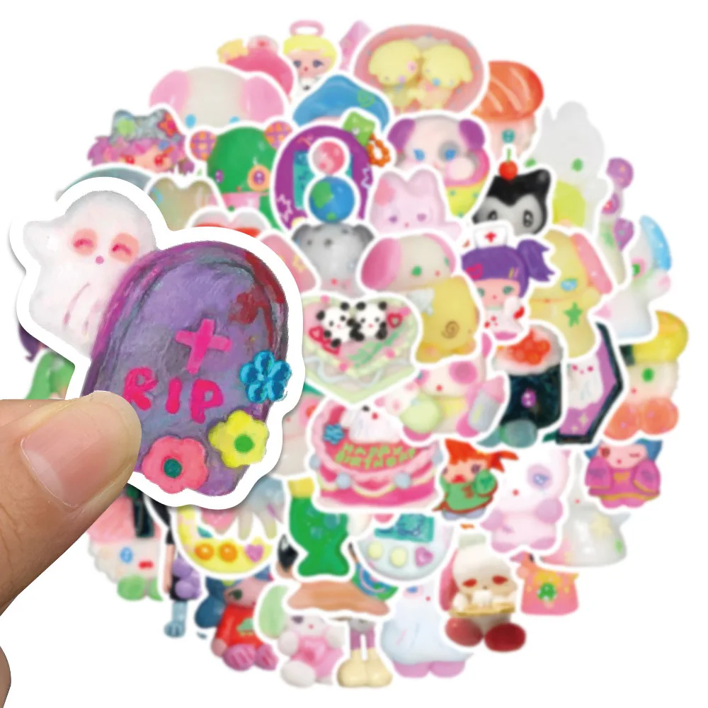 1719153006 47 56Pcs Set 3D Crystal Clay Girl Cute Stickers Skateboard Notebook Fridge Phone Guitar Luggage Decal S - 56Pcs/Set 3D Crystal Clay Girl Cute Stickers Skateboard Notebook Fridge Phone Guitar Luggage Decal Sticker Kids Toy